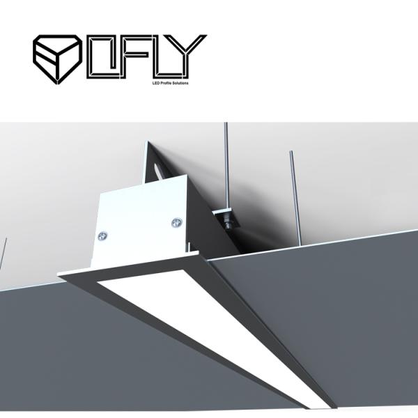 Opal Recessed Led Strip Lighting Channel 6063 T5 Aluminium Material 65mm X 55mm