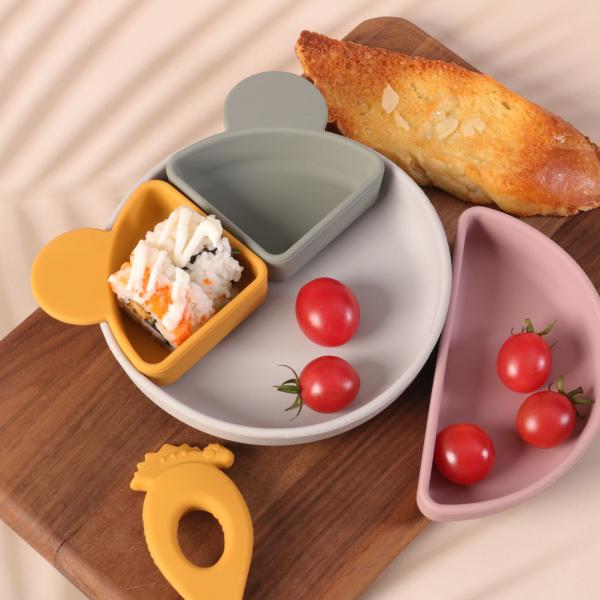 Bpa Free Kids Tableware Food Grade 2022 Silicone Baby Feeding Plate Set Suction