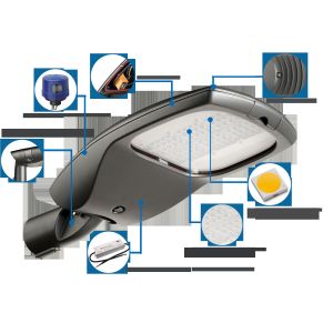 Road Security Energy Saving Street Lights 140Lm/W Super High Efficiency IP66