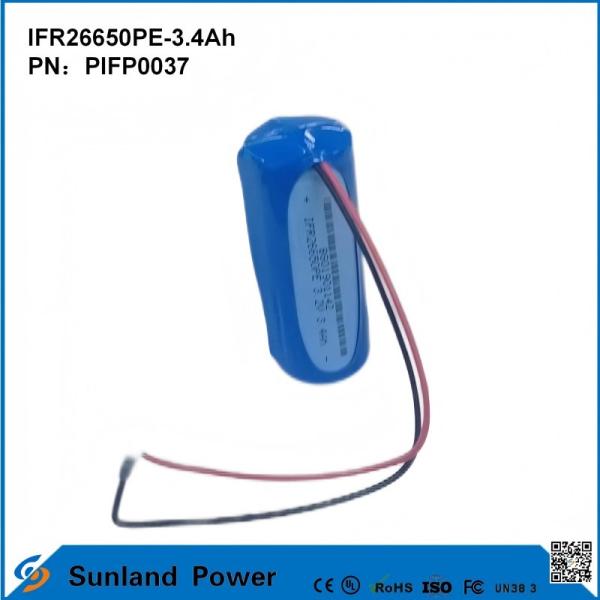 IFR26650PE-3.4Ah 3.2V LiFePO4 Battery Cell For Solar Light Flashlight Circle Life 2000 Times
