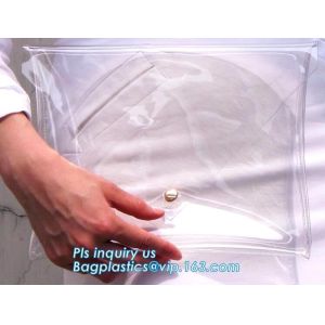 Eco-friendly Practical Waterproof Transparent Zipper Hand Bag PVC Cosmetic