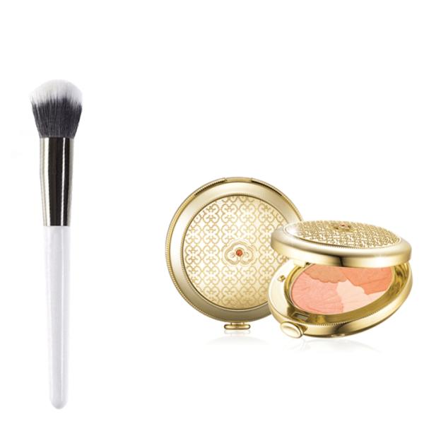 Foundation Contour Buffer Makeup Brush White Long Handle Falt Top Hair