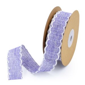 25mm*10y Burlap Ribbon Rolls Weave Edge 2.5cm Burlap Trim By The Yard