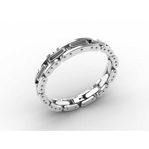 Top Quality Europe Fashion Stainless Steel Genuine Leather Silicone Bangle