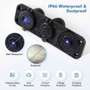 Innovative 36W QC3.0 Dual USB Car Charger Voltage 12-24V Switch Design