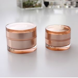 Natural Acrylic Oval Shape Cosmetic Cream Jars Wide Mouth With Aluminum Cap 50g