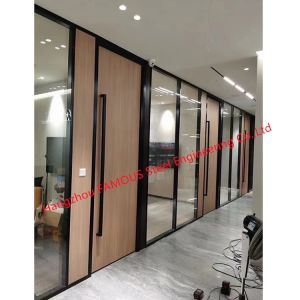 OEM Demountable Aluminum Frame Double Glass Partition Soundproof