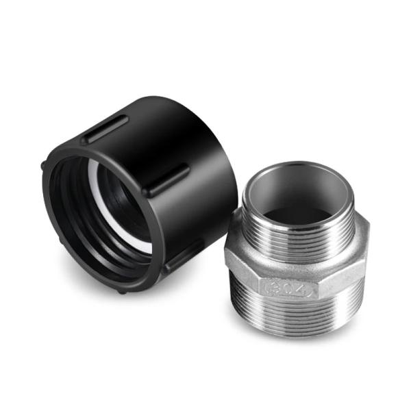 Round PP Durable IBC Tank Adapter S60*6 Coarse Thread To 20MM Fine Thread Thicken Water Tank Fittings