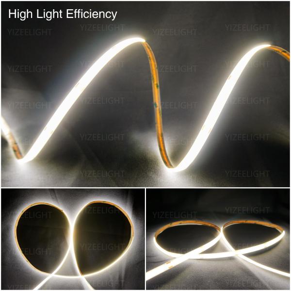 24V White COB LED Strip Light 4000K 8mm Width 480Chips/m Ra>90 LED Tape Lights