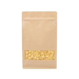 Printed Brown Zipper 900g Kraft Paper Pouches