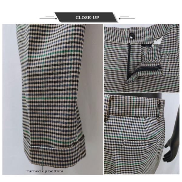 Breathable Casual Women Yarn Dyed Checkered Suit Pants