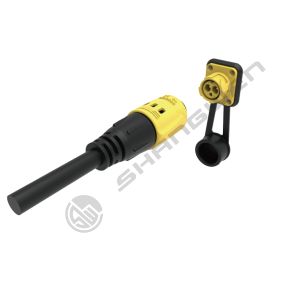 IP65 Quick Plug Output Push-pull Self-locking Yellow Industrial Female Male Plug