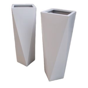Outdoor standing planter white irregular quadrilateral flower pots
