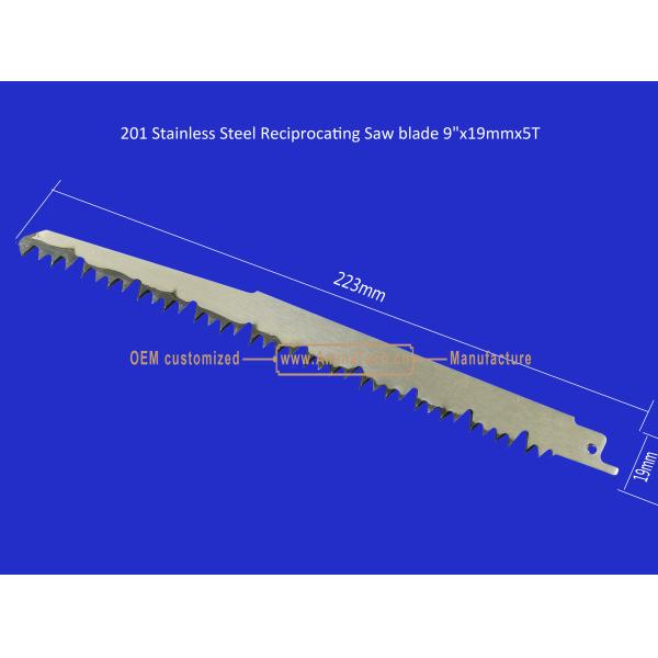 201 Stainless Steel Reciprocating Saw blade 9"x19mmx5T Cutting Wood,Bamboo,Plastic,Frozen Meat,Bones
