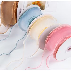 Simple Bilateral Gauze Gifts Wrapping Flower Fishtail Organza Ribbon