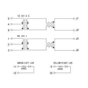 6605752-1 | LPJ16251A28NL Ethernet Connector RJ45 Magnetic Jack