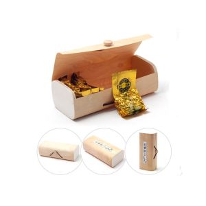 Natural Color Wooden Tea Bag Box Balsa Bark Veneer Wood With Custom Logo