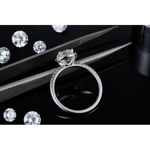 925 Sterling Silver Jewelry Diamond Moissanite Engagement Rings Round Shaped