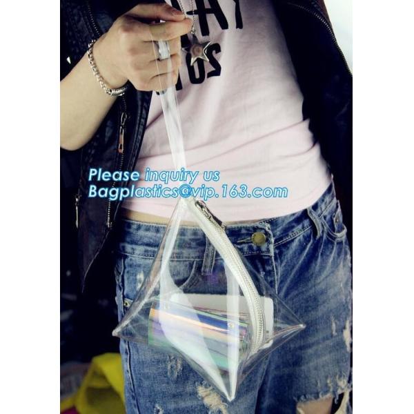 PVC Women Hologram Bag Hand Clutches Small Chain Ladies Transparent Laser Handbag, DIY Transparent Clutch Tote Bag