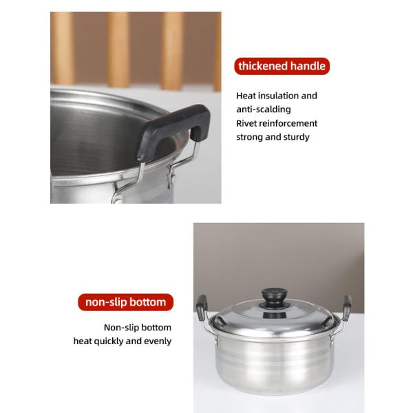 American Style 5 Pcs Kitchen Cookware Set Stainless Steel Nonstick Cooking Pot Sets With Lid