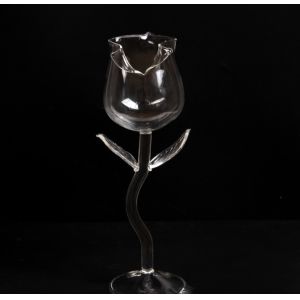 Special Rose Shape Juice Beverage Cocktail Glass Bottle Transparent 180ml For