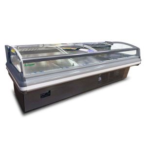 Custom Commercial Meat Display Freezer With Removable Glass Cover R404a