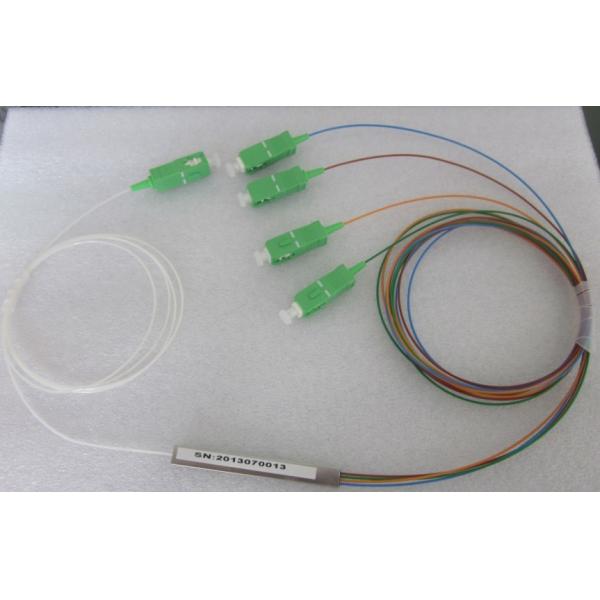 Buy Steel Tube Fiber Optic Splitter PLC / FBT 1X4 With SC APC Connectors For ONU FTTX at wholesale prices