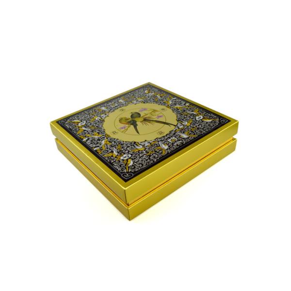 Buy Luxurious Black Gold Stamping Recycled Paper Box For Clothes / Cosmetics at wholesale prices