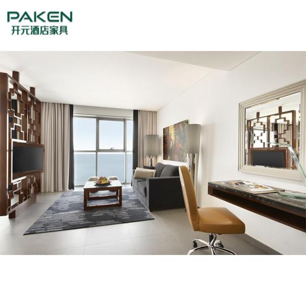 Full Set Tan And White Color Luxury Hotel Bedroom Furniture