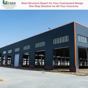 Truss Structure Steel Pre Engineered Buildings PVC Window Roll Up Door