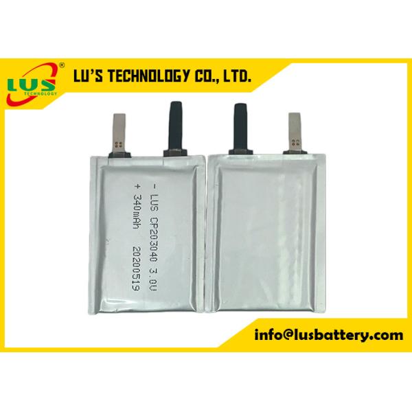 Buy 340mah Lithium Polymer Battery 3V Prismatic Limno2 Batteires CP203040 For Medical Devices at wholesale prices