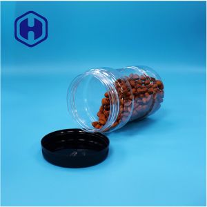 Round Transparent Plastic PET Food Grade Candies Pepper Nuts Jar Screw Top Lid