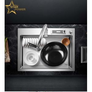 Customizable Multi-Gauge Ruggedized Stainless Steel Hand Sink For Kitchen