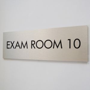 Square Business Photoluminescent Signage Stainless Steel Restroom Signs