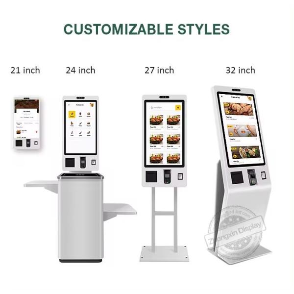 21.5" 24" 27" 32" Self Service Payment Kiosk Max Resolution 1920*1080 Digital Restaurant Menu Display