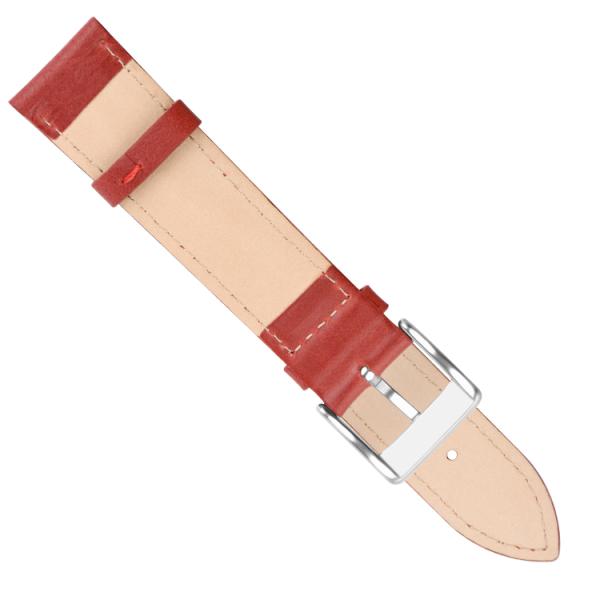 Rufous Color Leather Watch Strap Bands PVD Plating Stainless Steel Buckle
