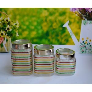 Quality SET OF 3 PCS GLASS CANISTER for sale