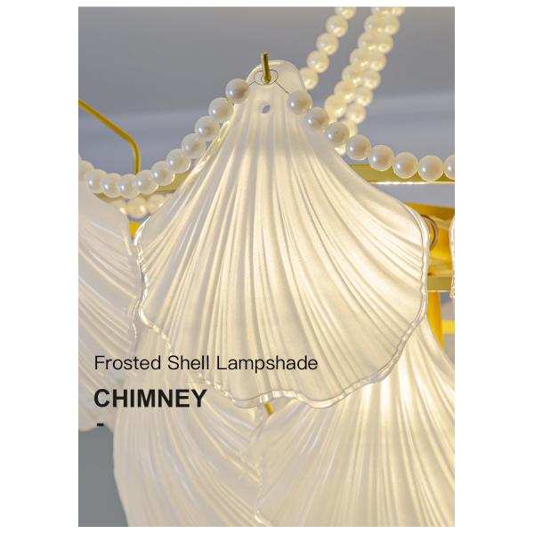 Modern Led Chandelier For Living Room Frosted Glass Luxury Shell Chandelier Lamp(WH-CY-247)