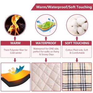 Waterproof Windproof Reversible British Style Plaid Dog Vest Winter Coat