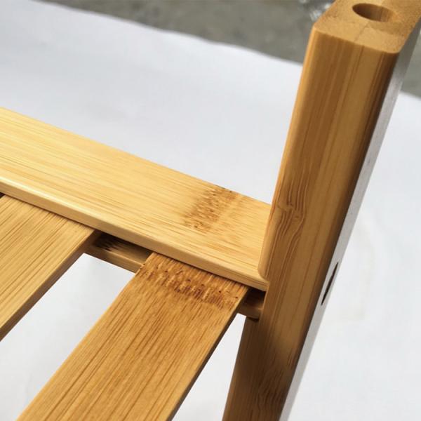 2 Tier Indoor Outdoor Bamboo Display Shelf Rack for Flower Pot Plant or Shoes in Black