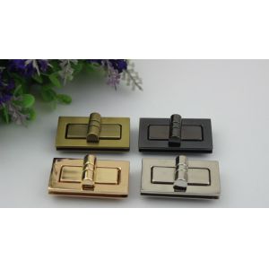 Hot sale bigger multicolor square type zinc alloy purse turn lock hardware