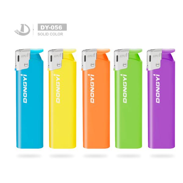 Smoking Fresh Solid Color Briquet Plastic Electric Lighter for Promotion Durable