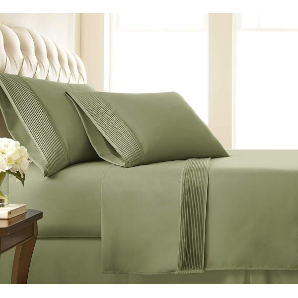 100% Polyester Cool Breathable Luxury Pleated Arrow 4 Piece Bed Sheets 4PCS