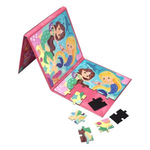 Children Preschool Books Foldable Puzzle Game Books With Magnetic Stickers