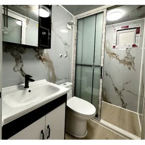 20-foot ivory white expanded container house with bathroom