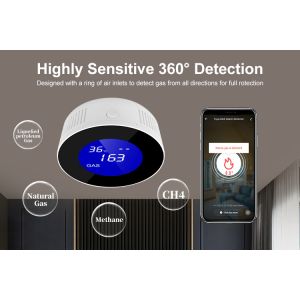 Tuya WiFi Natural Gas Detector Smart Gas Sensor With Lcd Display
