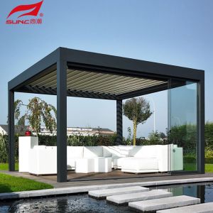 Smart Remote Controlled Aluminum Garden Pergola Waterproof Windproof Gazebo