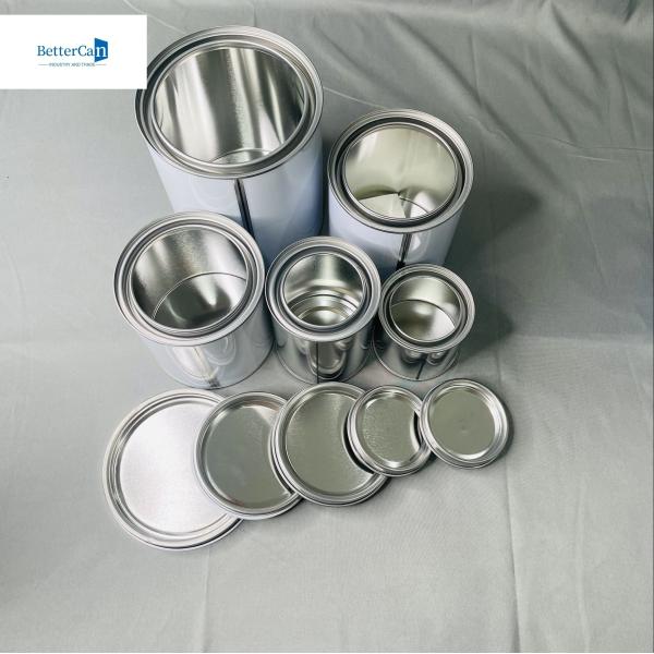 0.28mm Thickness White Round Paint Tin Cans With Triple Tight Cover 1 Liter Square Empty Tin Can