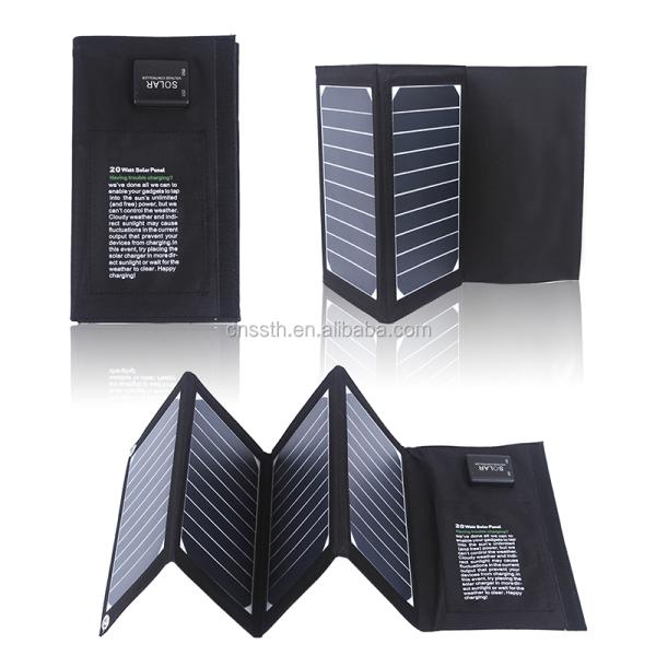 Sunpower Cell 20w Folding Solar Panel Easy Carry Lightweight Camping Solar Panels