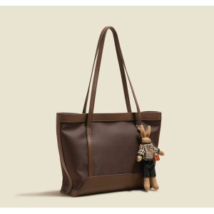 ODM Ladies Tote Handbag 32cm 27cm Old Khaki Leather Bags